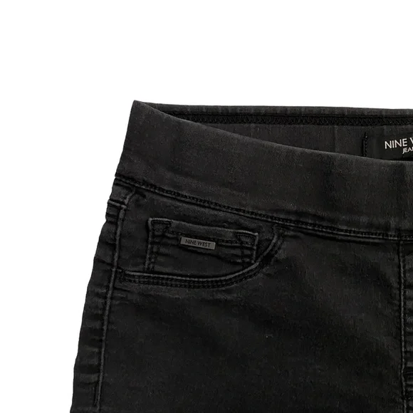 Nine West Jeans Black Heidi Pull On Skinny Jeggings Ankle Length 4 - Picture 13 of 16